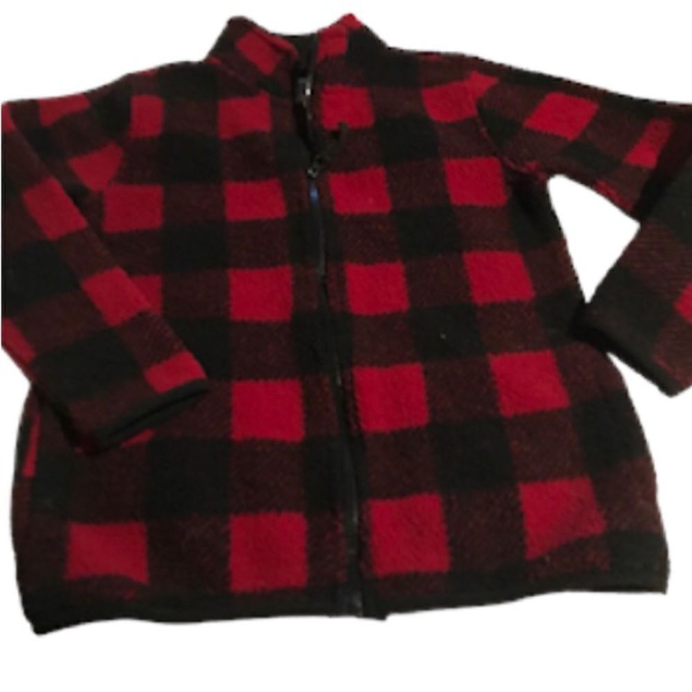 True Craft size small 8 zip up buffalo plaid fleece shacket like new